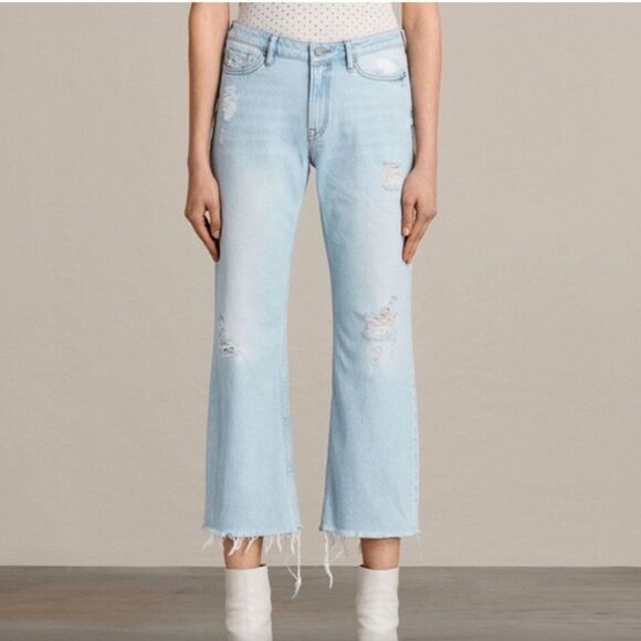 All Saints Denim - ALL SAINTS belle destroyed flare jeans size 26